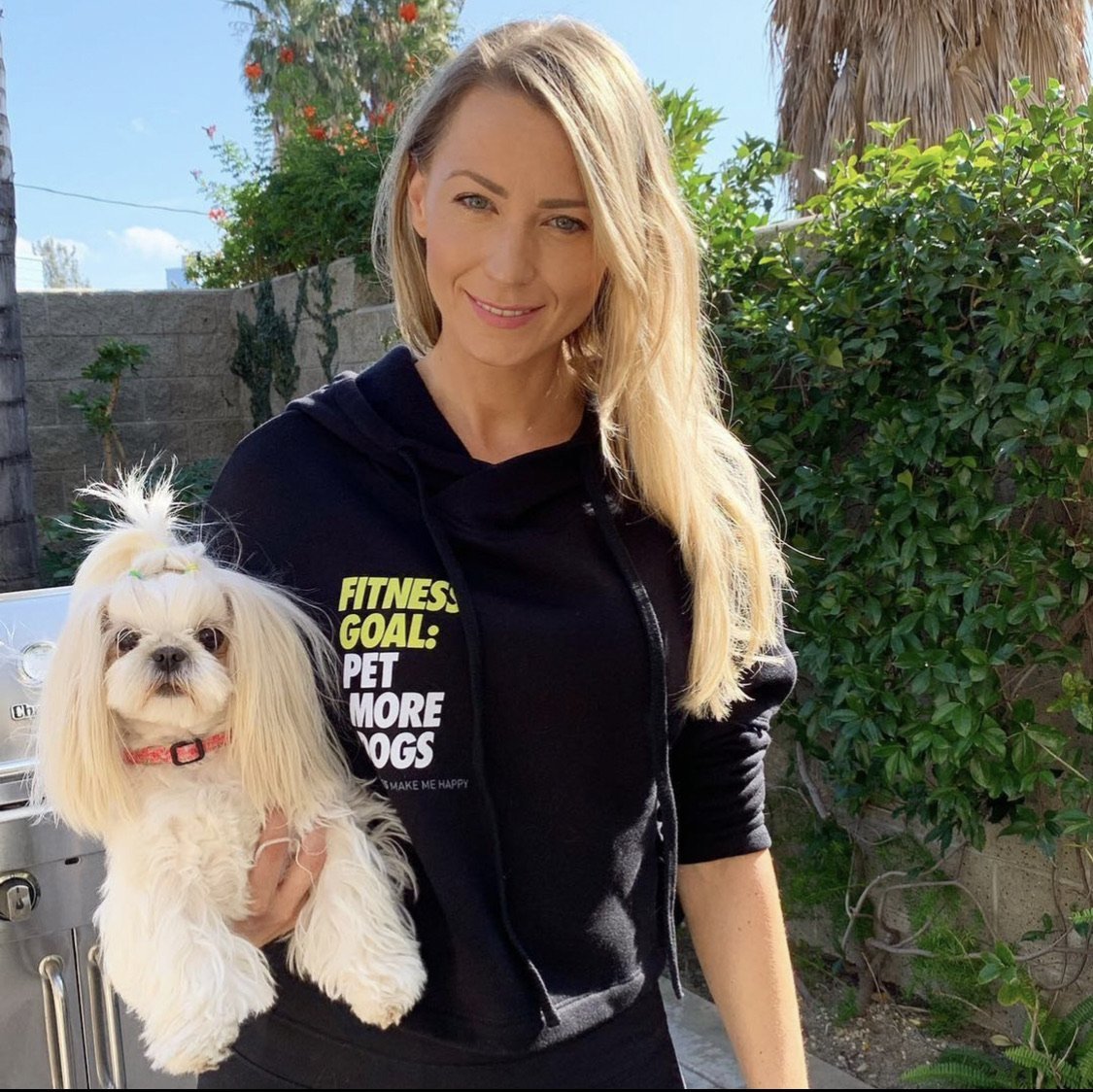 Fitness Goals: Pet More Dogs Crop Hoodie | Gift for Dog Moms | Printed in USA