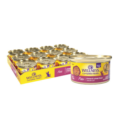 Wellness Complete Health Adult Chicken and Lobster Dinner Pate Wet Cat Food (5.5oz)