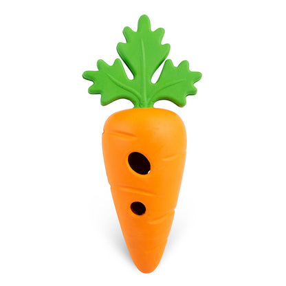 Jeffers Baby Carrot Natural Rubber Treat Dispensing Dog Dental Chew Toy