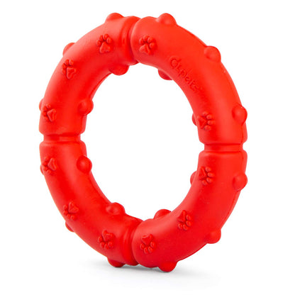 Jeffers Paw Ring Tugger Natural Rubber Dog Dental Chew & Fetch Toy