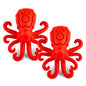 Jeffers Red Octopus Natural Rubber Treat Dispensing Dental Dog Chew Toy