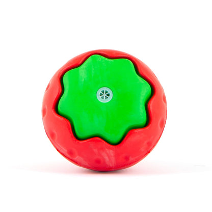 Jeffers Squeaky Strawberry Natural Rubber Dog Dental Chew Toy with Squeaker & Vanilla Scent for Medium Chewers