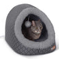 K&H Pet Products Thermo-Pet Cave Heated Cat Bed – Plush Cat Cave & Tunnel for Cats and Small Dogs