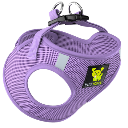 EcoBark Step In Dog Harness - XXXS to Medium Breeds- Reflective Soft Mesh Harness for Teacup, Small Dogs and Puppies / Lavender
