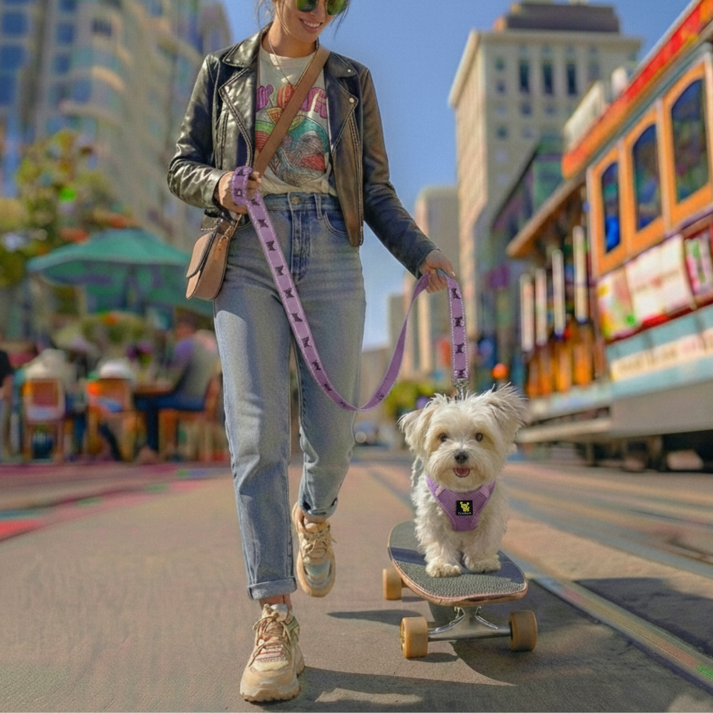 EcoBark Step In Dog Harness - XXXS to Medium Breeds- Reflective Soft Mesh Harness for Teacup, Small Dogs and Puppies / Lavender