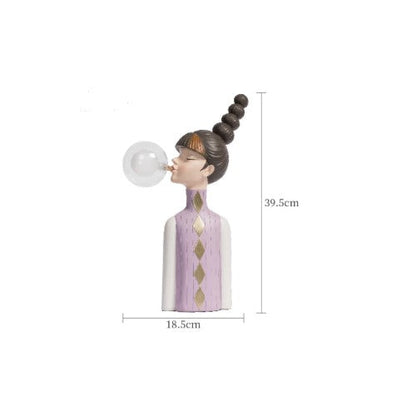 Blowing Bubble Gum Girl Lamp