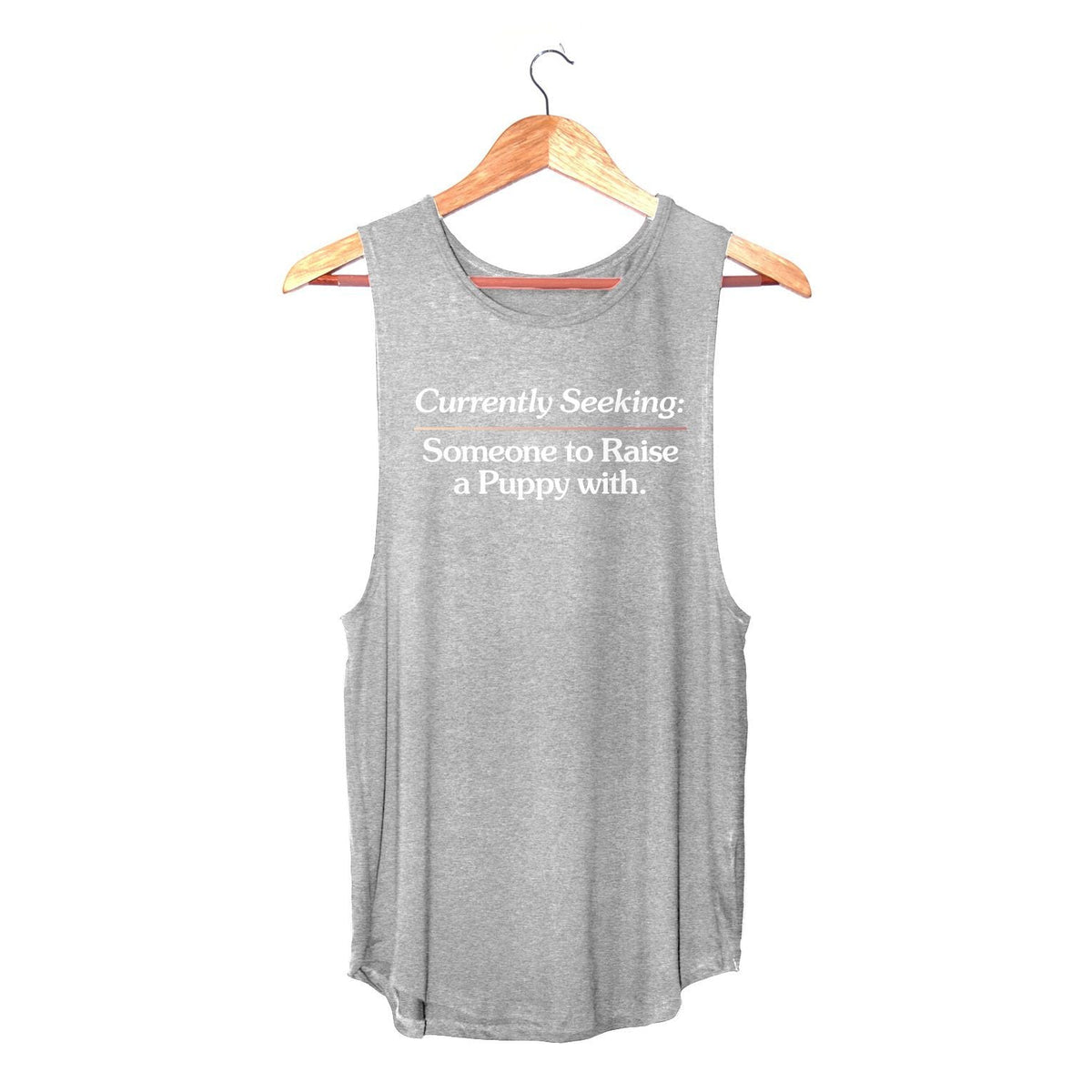Currently Seeking Someone to Raise a Puppy With | Women's Sleeveless Tank Made in USA