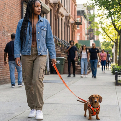 EcoBark Step In Dog Harness - XXXS to Medium Breeds- Reflective Soft Mesh Harness for Teacup, Small Dogs and Puppies / Orange