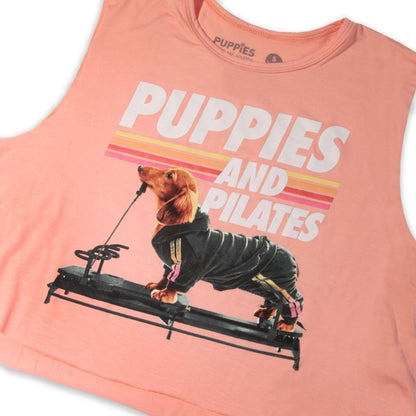 Puppies & Pilates Crop Top | Gift for Dog Moms Who Do Pilates | Made in USA