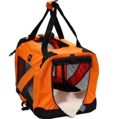 Pet Life ® '360° Vista View' Zippered Soft Folding Collapsible Durable Metal Framed Pet Dog Crate House Carrier