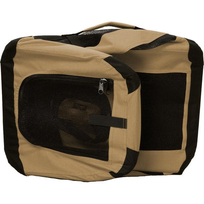 Pet Life ® '360° Vista View' Zippered Soft Folding Collapsible Durable Metal Framed Pet Dog Crate House Carrier