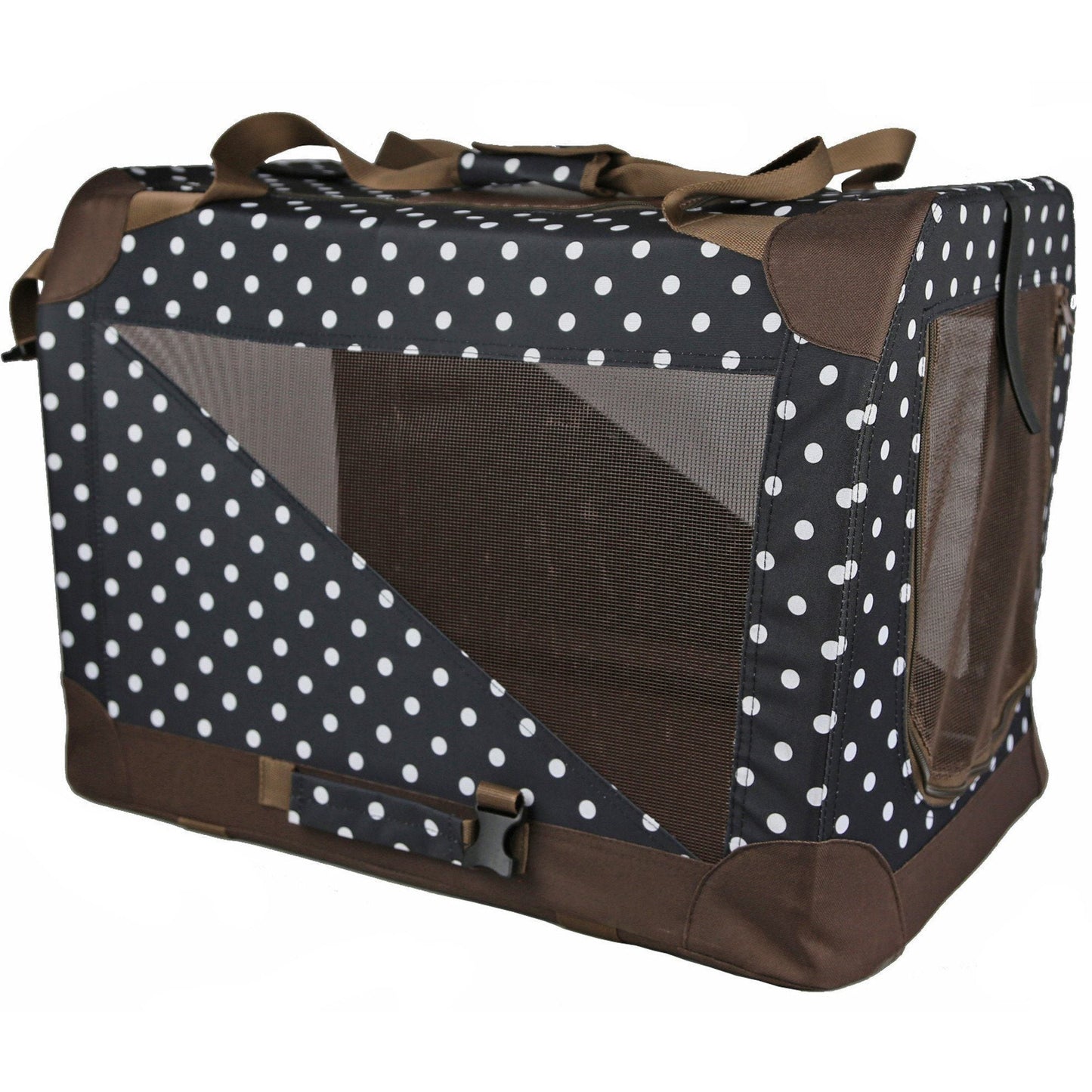 Pet Life ® '360° Vista View' Zippered Soft Folding Collapsible Durable Metal Framed Pet Dog Crate House Carrier