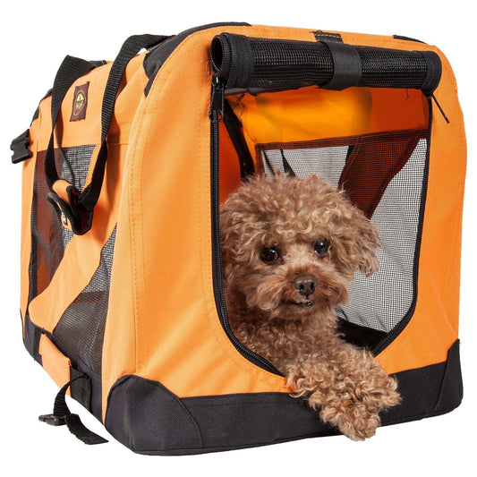 Pet Life ® '360° Vista View' Zippered Soft Folding Collapsible Durable Metal Framed Pet Dog Crate House Carrier