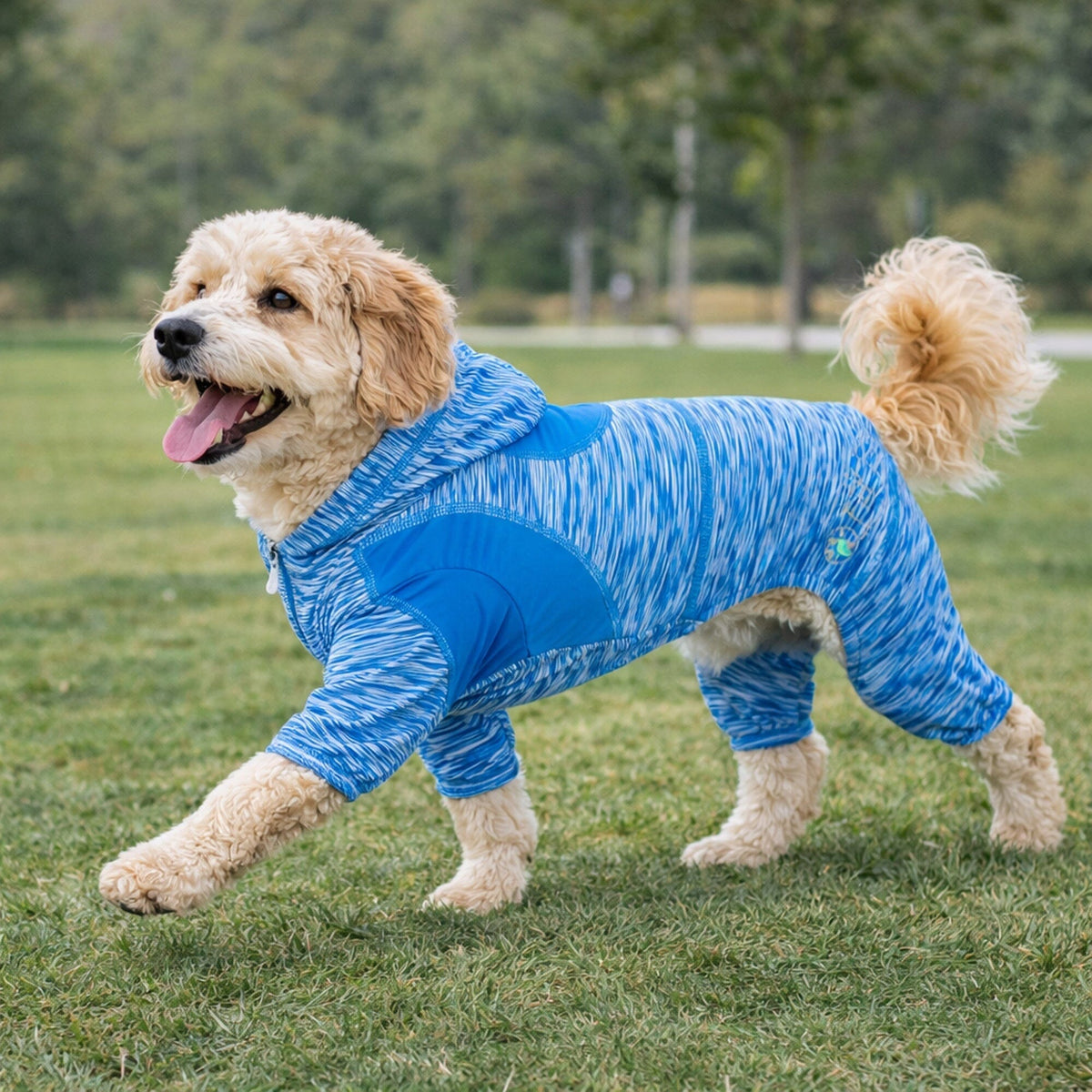Pet Life ® Active 'Downward Dog' 4-Way-Stretch Fitness Yoga Dog Tracksuit Hoodie