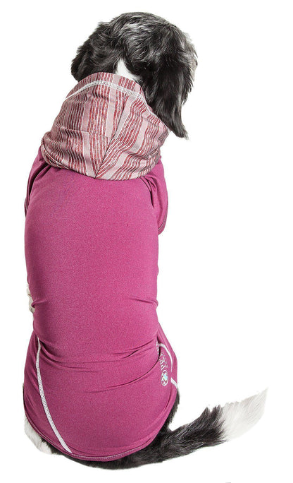 Pet Life ® Active 'Pull-Rover' 4-Way Stretch Sleeveless Fitness Yoga Dog T-Shirt Hoodie