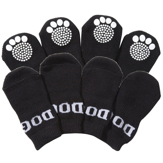 Pet Life ® Anti-Slip Rubberized Gripped Breathable Stretch Pet Dog Socks - Set of 4