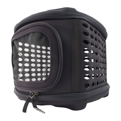 Pet Life ® 'Circular Shelled' Perforated Lightweight Collapsible Military Grade Travel Pet Dog Carrier