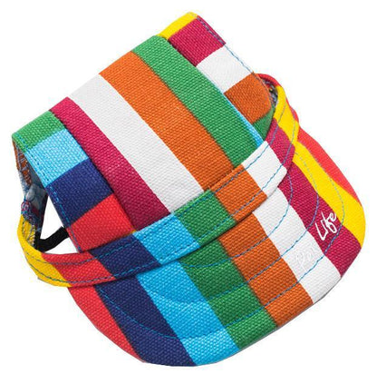 Pet Life ®  'Colorfur' Floral UV Protectant Adjustable Fashion Dog Hat Cap