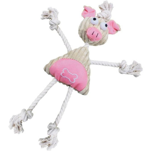 Pet Life ® 'Doll Mannequin' Natural Jute and Rope Squeak Dog Toy