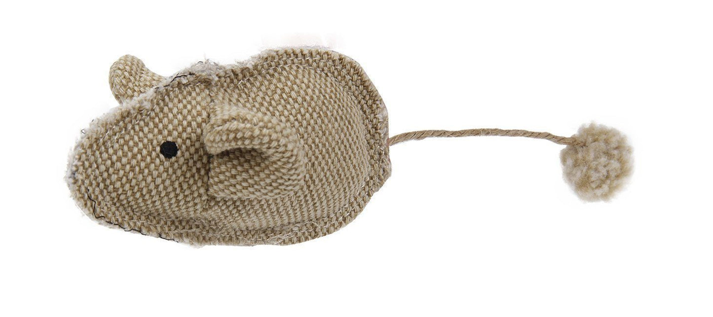 Pet Life ® 'Pompom Tailed' Durable Cat and Mouse Plush Cat Toy
