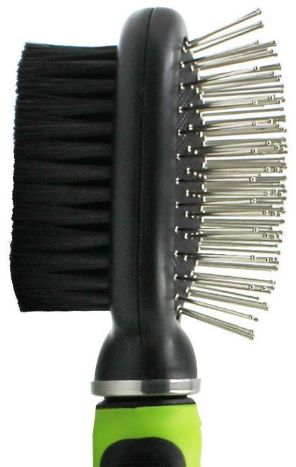 Pet Life ® Flex Series 2-in-1 Dual-Sided Pin and Bristle Grooming Pet Brush