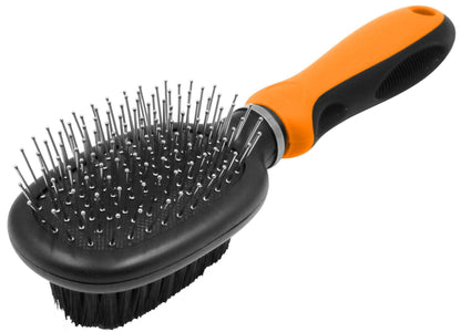Pet Life ® Flex Series 2-in-1 Dual-Sided Pin and Bristle Grooming Pet Brush