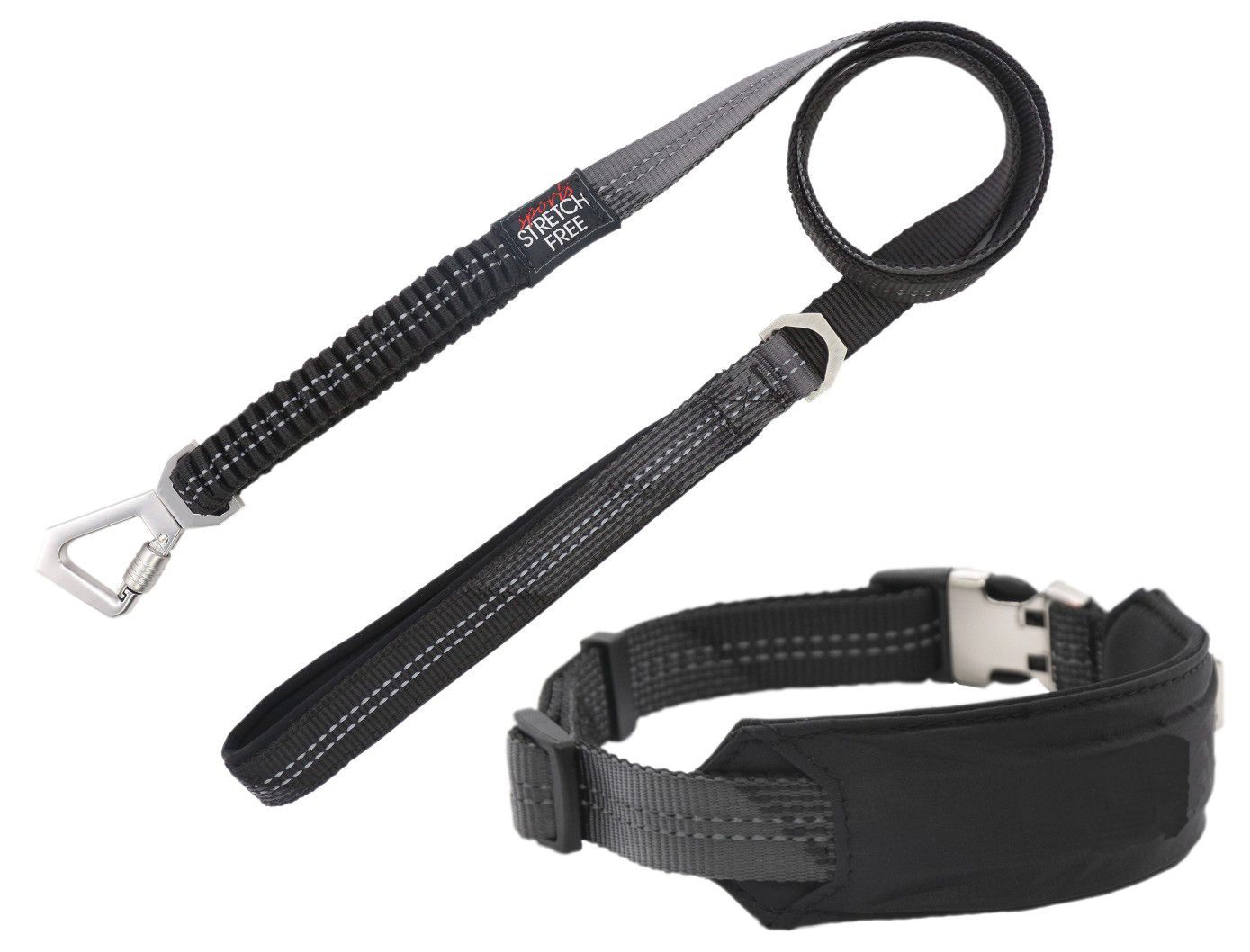 Pet Life ® 'Geo-prene' 2-in-1 Shock Absorbing Neoprene Padded Reflective Dog Leash and Collar