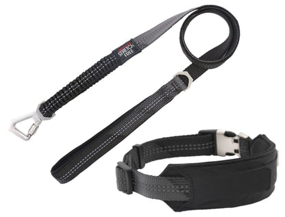 Pet Life ® 'Geo-prene' 2-in-1 Shock Absorbing Neoprene Padded Reflective Dog Leash and Collar