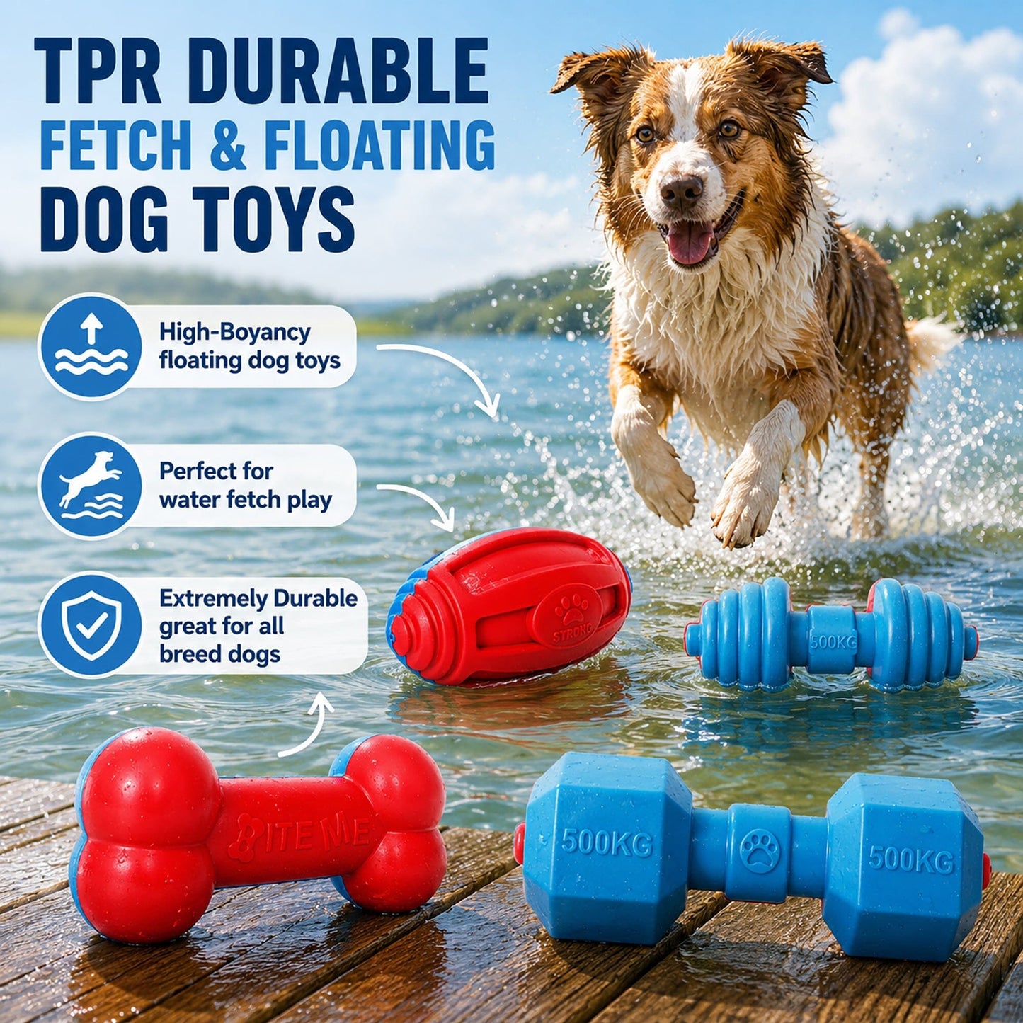 Pet Life ® 'Gridiron Football' Durable Chew and Fetch TPR Waterproof Floating Dog Toy