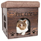 Pet Life ® 'Kitty Kallapse' Collapsible Folding Kitty Cat House Tree Bed Ottoman Bench Furniture