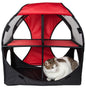 Pet Life ® 'Kitty-Play' Collapsible Travel Interactive Kitty Cat Tree Maze House Lounger Tunnel Lounge