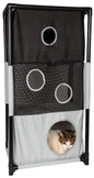 Pet Life ® 'Kitty-Square' Collapsible Travel Interactive Kitty Cat Tree Maze House Lounger Tunnel Lounge