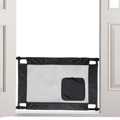 Pet Life ® 'Porta Gate' Anti-Drilling Nylon Mesh Collapsible Folding Travel Safety Pet Cat Dog Gate w/ Zippered Entrance