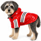 Pet Life ® 'Reflecta-Glow' Reflective Waterproof Adjustable Dog Raincoat Jacket w/ Removable Hood