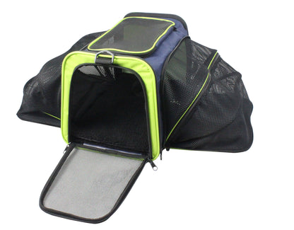 Pet Life ® 'Roomeo' Airline Approved Dual Expandable and Folding Collapsible Fashion Travel Pet Dog Carrier Crate