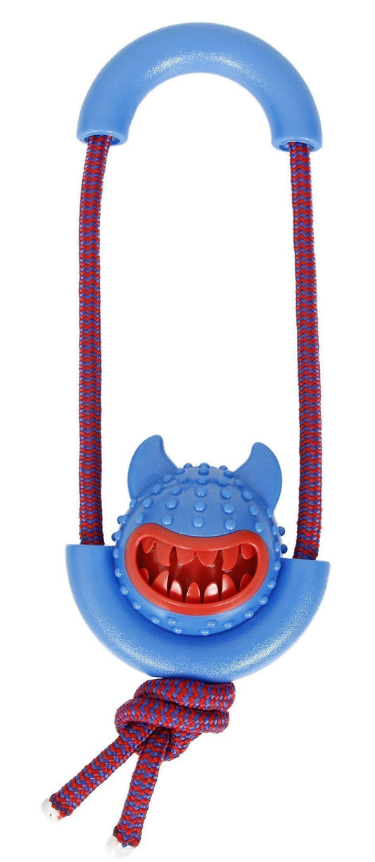 Pet Life ® 'Sling-Away' Tug and Squeak Natural Jute and Rubber Dog Toy