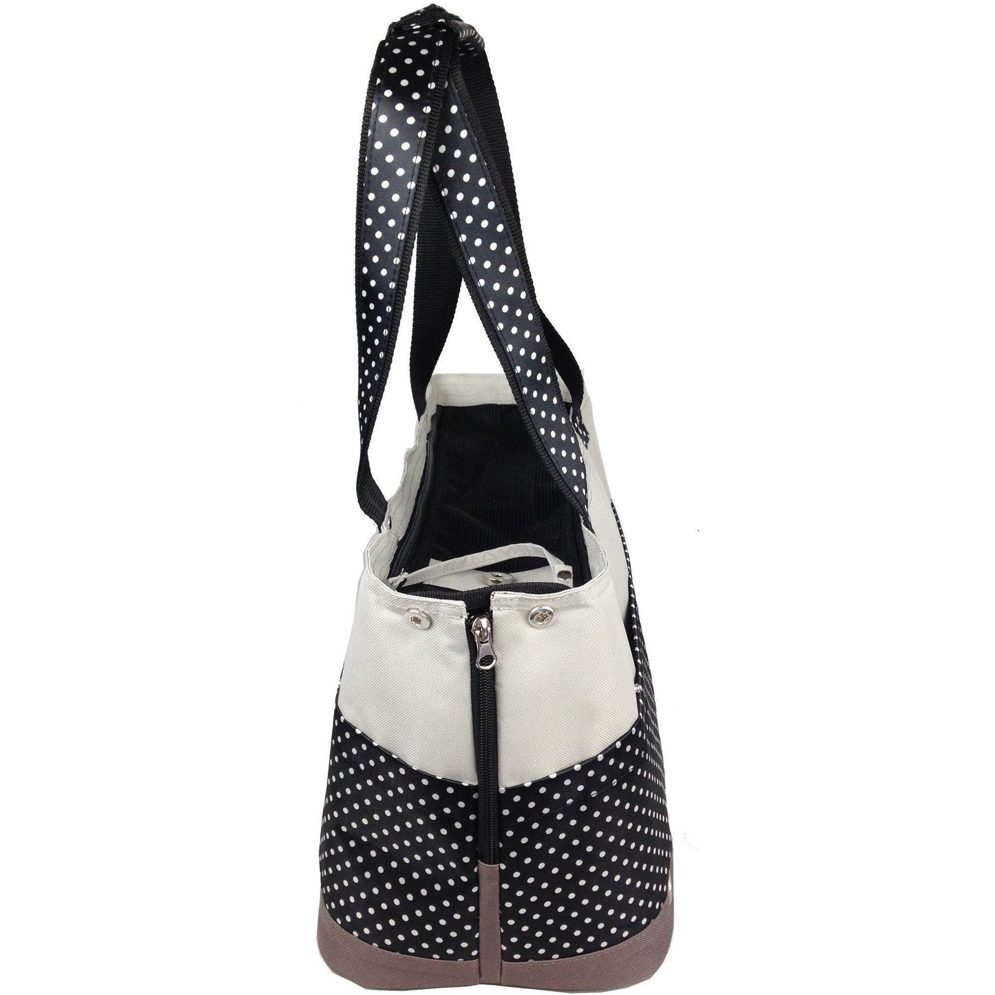 Pet Life ® 'Tote n' Boater' Trendy Spotted Designer Fashion Travel Pet Dog Carrier