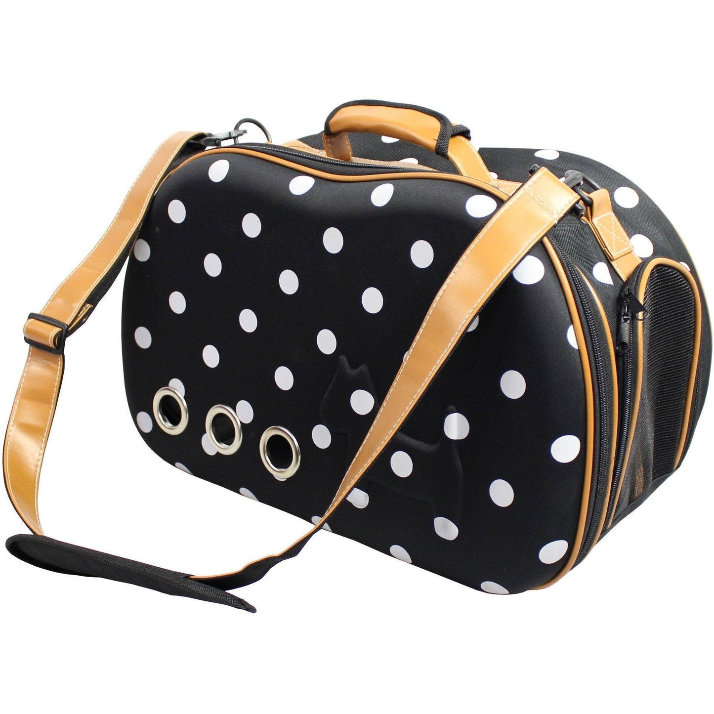 Pet Life ® 'Venta-shell' Airline Approved Perforated Dotted Collapsible Military Grade Fashion Designer Pet Dog Carrier Crate