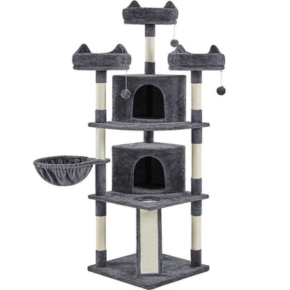 Renwick 69in Large Cat Tree Tower with Condos &amp; Scratching Board - Dark Gray