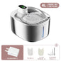 4L Wireless Cat Water Fountain - Auto Sensor Pet Drinking Fountain with Battery | Stainless Steel Cordless Water Dispenser for Dogs & Cats