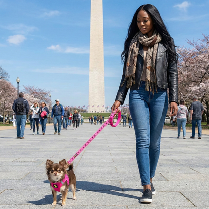EcoBark Step In Dog Harness - XXXS to Medium Breeds- Reflective Soft Mesh Harness for Teacup, Small Dogs and Puppies / Hot Pink