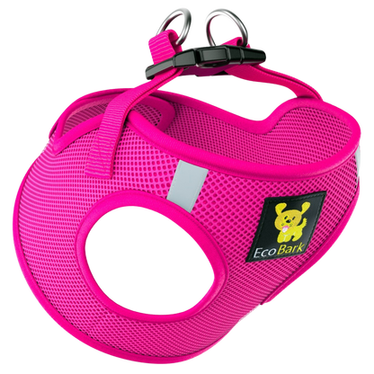 EcoBark Step In Dog Harness - XXXS to Medium Breeds- Reflective Soft Mesh Harness for Teacup, Small Dogs and Puppies / Hot Pink