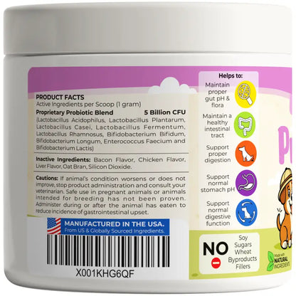 Probiotics for Dogs and Puppies. 90 Scoops