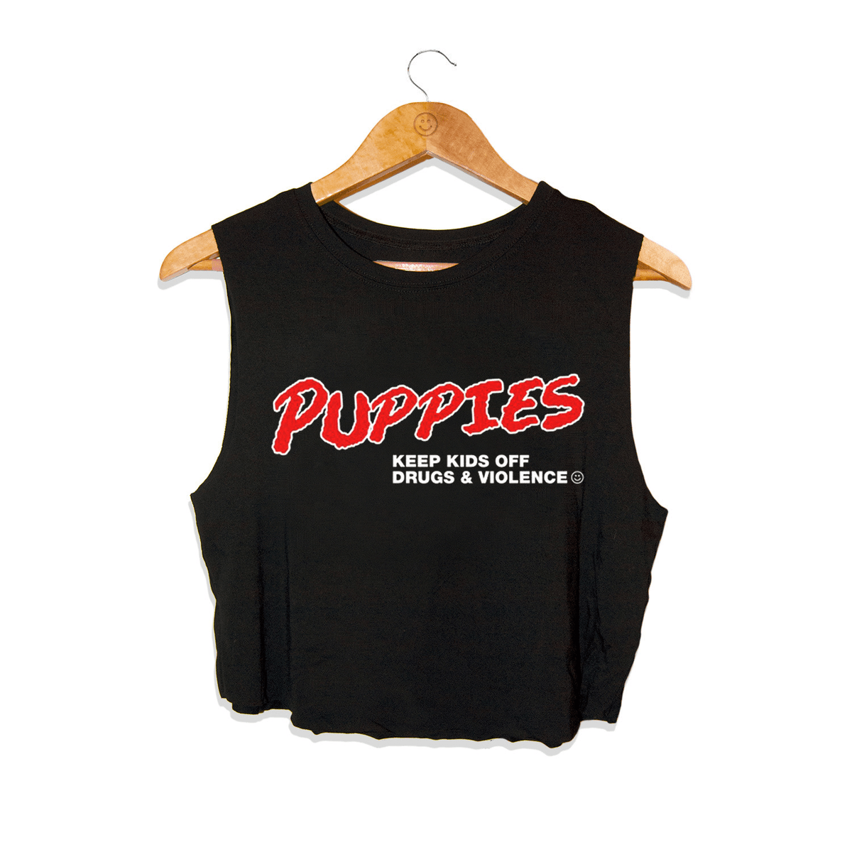 Puppies Keep Kids Off Drugs & Alcohol | D.A.R.E | Crop Tank | Made in USA