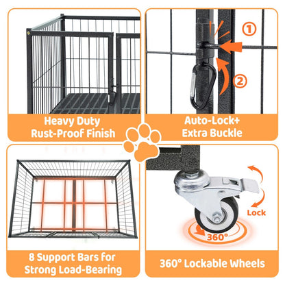 42" Stackable Dog Crate 43S+WHLP02