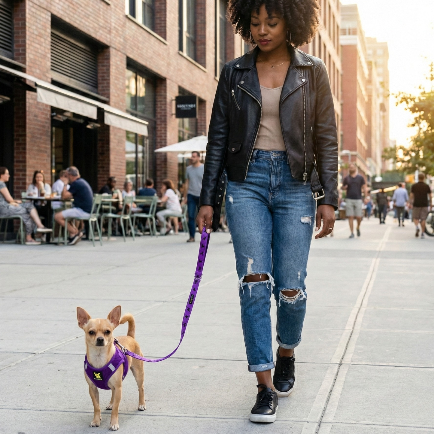 EcoBark Step In Dog Harness - XXXS to Medium Breeds- Reflective Soft Mesh Harness for Teacup, Small Dogs and Puppies / Purple