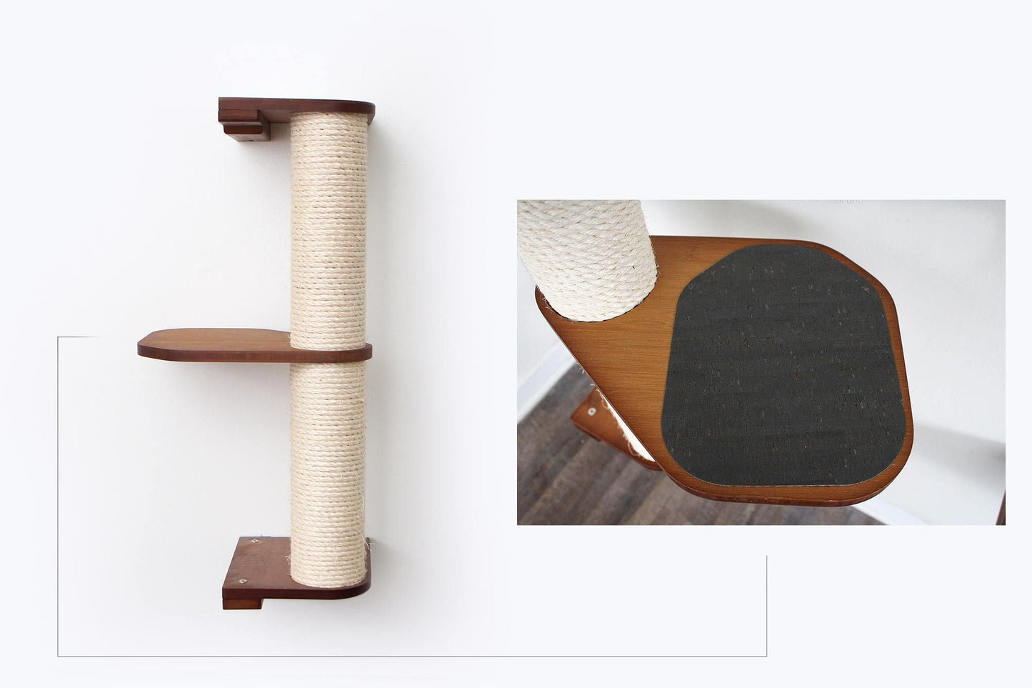 Wall Mounted Cat Climbing Pole - Sisal