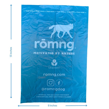Bio-Based Poop Bag Bundle with Bamboo Dispenser + Hemp Rope Tug Toy | rōmng