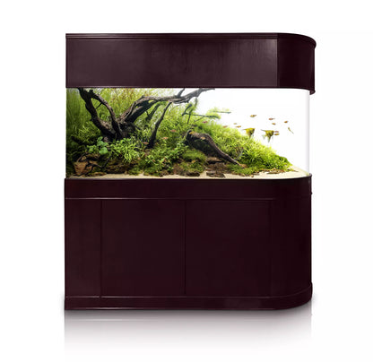 120 Gallon U-Shape Bullnose Peninsula Divider Glass Aquarium Reef-Ready in Premium Cherry Real Wood Furniture