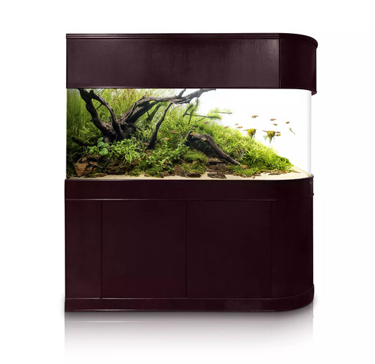 120 Gallon U-Shape Bullnose Peninsula Divider Glass Aquarium Reef-Ready in Premium Cherry Real Wood Furniture